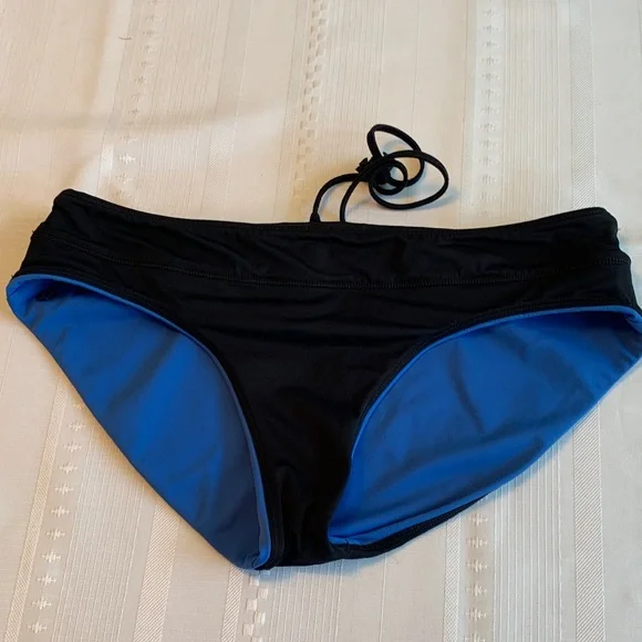Lululemon athletica Tidal Flow Full Bottom Bikini Black Blue Sun-Ready Sz Small - Picture 2 of 11